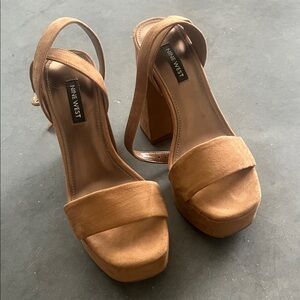 Nine West Brown Platform Heels